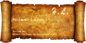 Holman Lajos névjegykártya