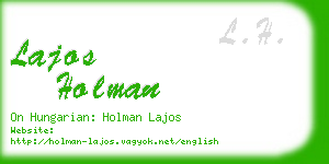 lajos holman business card